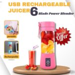 Portable Rechargeable 6 Blades Juicer Blender