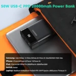 ROMOSS PPD20 50W 20000mAh Power Bank | USB-C PD Fast Charging Power Bank - Image 7