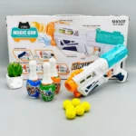 2 in 1 Water Shoot Magic Blaster Gun with 3 Bowling Pins & 6 Soft Ball