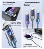 Toocki Type C to C Cable 100W PD 3.0 QC4.0 2m - Image 6