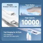 ROMOSS PAC10 Built-in Cable 10000mAh Power Bank (22.5W) - Image 3