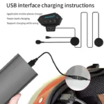 Y30 Motorcycle Helmet Headset LCD Display Bluetooth 5.4 Headphones - Image 2