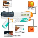 2 in 1 Water Shoot Magic Blaster Gun with 3 Bowling Pins & 6 Soft Ball - Image 6