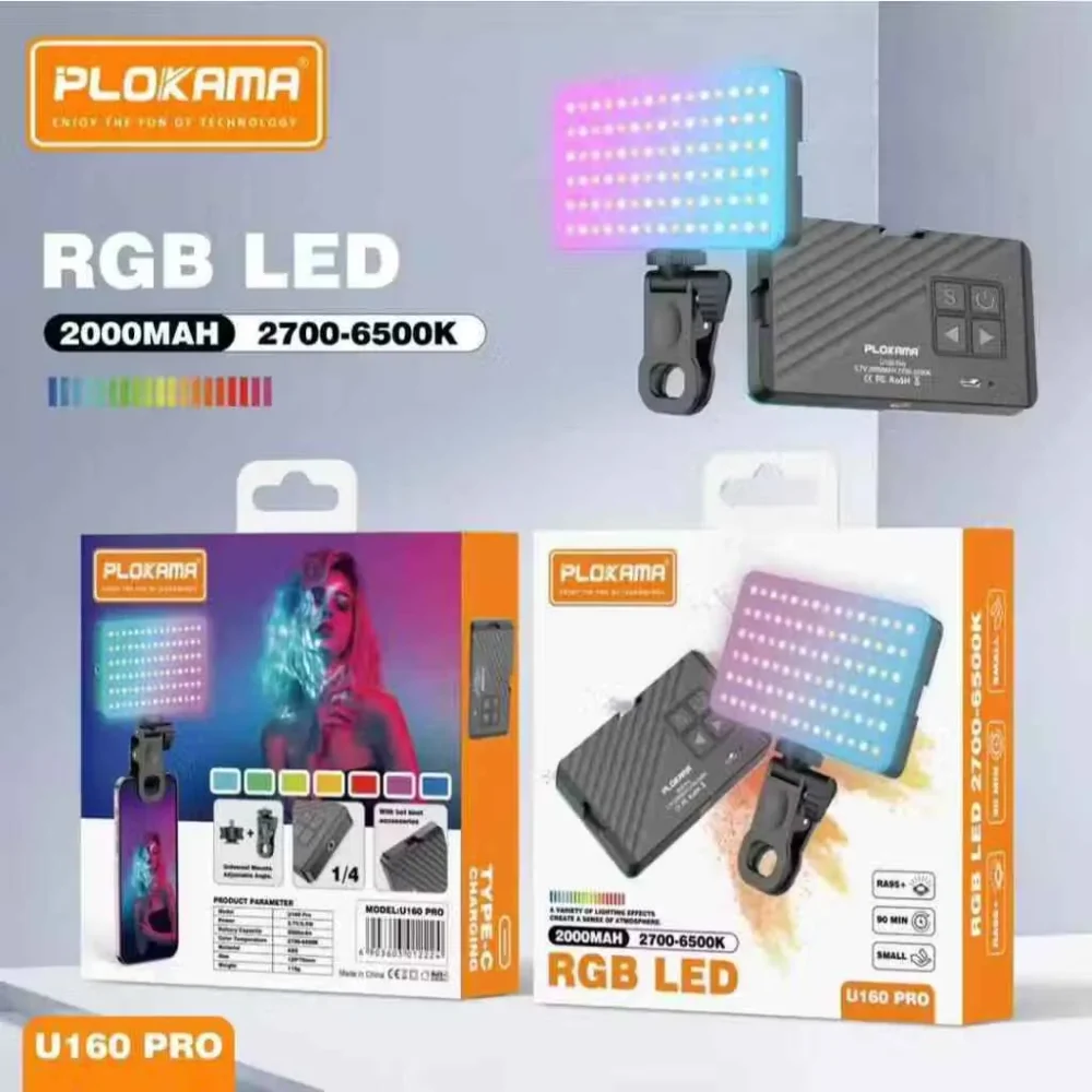 PLOKAMA U160 PRO RGB Rechargeable LED Light