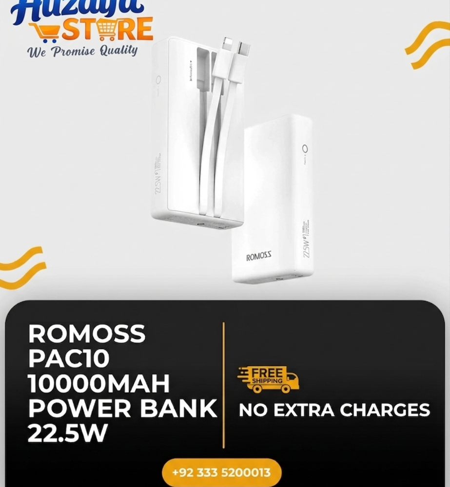 ROMOSS PAC10 Built-in Cable 10000mAh Power Bank (22.5W)